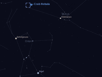 How to find the Crab Nebula in the Night Sky